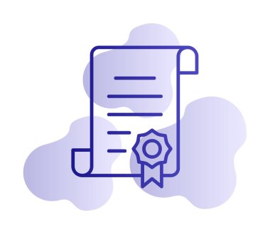 Sertifika vektör simgesi modern basit illüstrasyon                                 