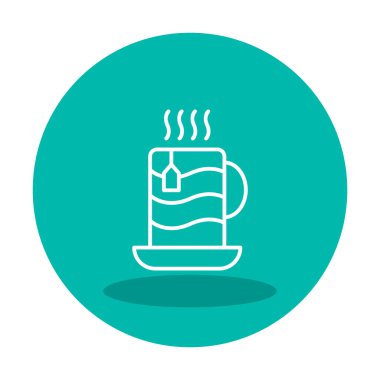 çay fincanı simgesi, vektör illüstrasyonu