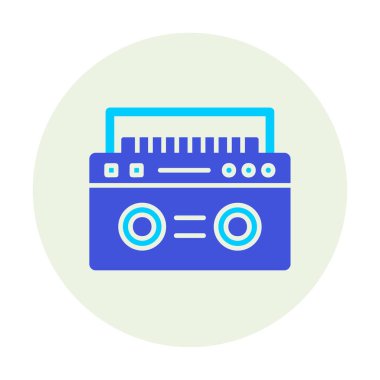  Boombox düz simgesi, vektör çizimi