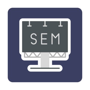 SEM ile Billboard simgesinin vektör illüstrasyonu  