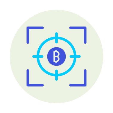 Bitcoin ve hedef. Web simgesi tasarımı