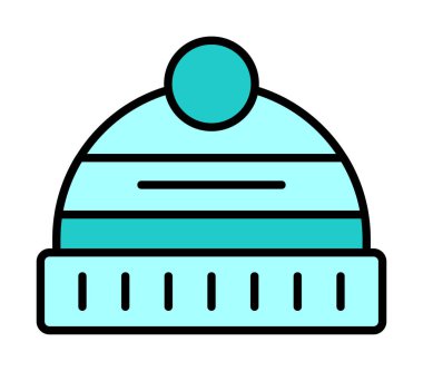 Kış Şapkası simgesinin vektör illüstrasyonu