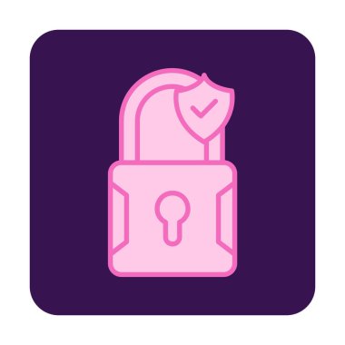 asma kilit web simgesi, vektör illüstrasyonu 