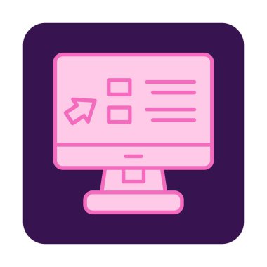 Basit Online Course Üniversitesi simgesi, vektör illüstrasyonu