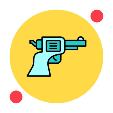 askeri tabanca ikonu vektör illüstrasyonu 