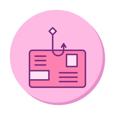 E- posta phishing satır simgesi. Mobil konsept ve web tasarımı için posta dolandırıcılığı stili işareti. Sembol, logo çizimi. Vektör grafikleri