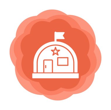 Basit Askeri Depo simgesi, vektör illüstrasyonu