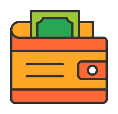 Cüzdan. Web simgesi basit illüstrasyon