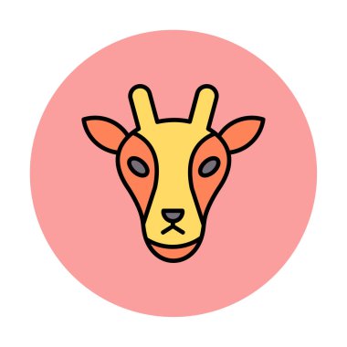 Zürafa baş web simgesi, vektör illüstrasyonu 