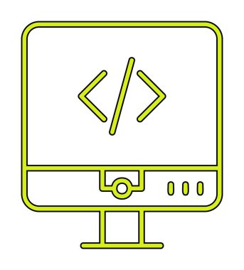 Kodlama. Web simgesi basit illüstrasyon                  