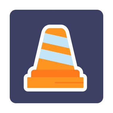 Basit trafik konisi vektör resimleme tasarımı