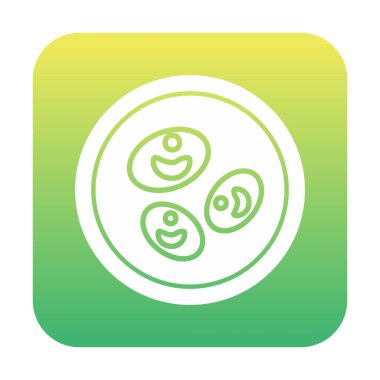 Bakteri petri kabı ve bakteri vektör simgesi 