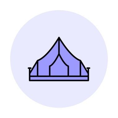 kamp çadırı ikonu vektör illüstrasyonu