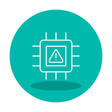 Cpu vektör düz simgesi 