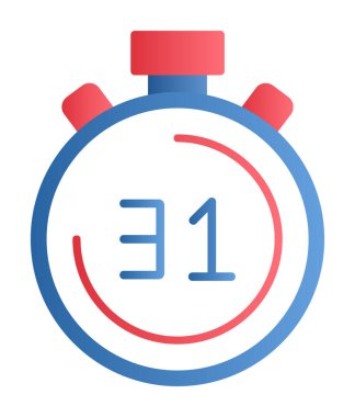 düz kronometre ikon vektör çizimi