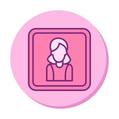 kadın avatar simgesi vektör illüstrasyonu