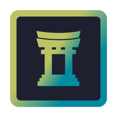 Basit Japon Tori Kapısı simgesi, vektör illüstrasyonu