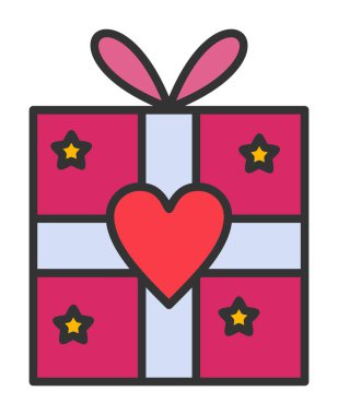 hediye kutusu ikon vektör çizimi tasarımı 