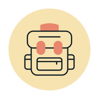 sırt çantası simgesi vektör illüstrasyonu