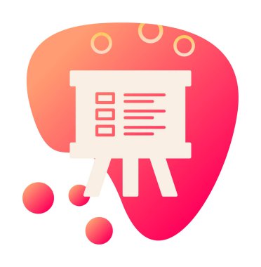 Üniversite Sunum ikonu vektör illüstrasyonu 