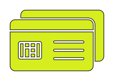 Kredi kartı simgesi, vektör illüstrasyonu basit tasarım