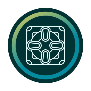 Lifesaver yassı simgesinin vektör çizimi, cankurtaran sembolü  