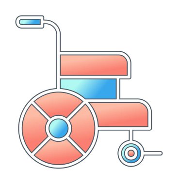 Basit Tekerlekli sandalye Simgesi, vektör illüstrasyonu