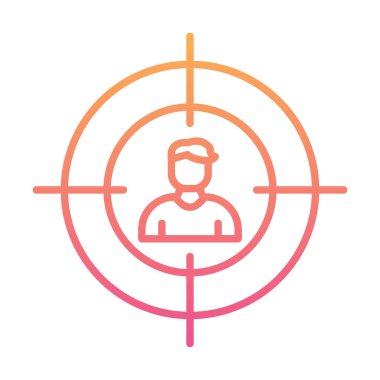 Hedef düz simge. Vektör illüstrasyonu