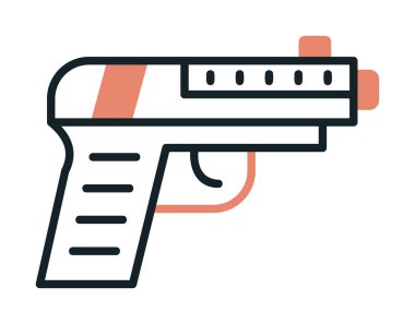 silah tabancası simgesi doldurulmuş taslak biçiminde