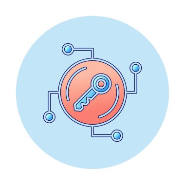 Anahtar ağ simgesi vektör illüstrasyonu 