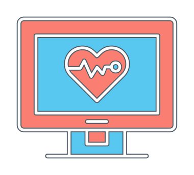 Kardiyogram illüstrasyonlu basit ekran 