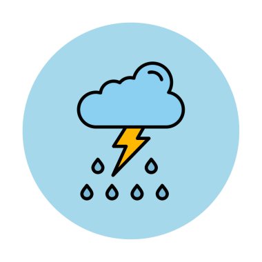 Basit Düz Şimşek hava simgesi 