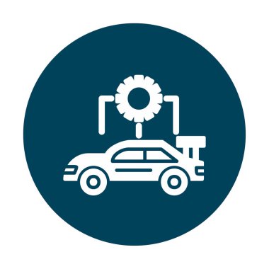 Araba servisi ikon vektör çizimi. Otomobil Yapılandırması             