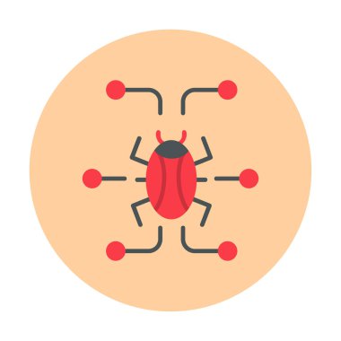 Basit dijital virüs simgesi, vektör illüstrasyonu