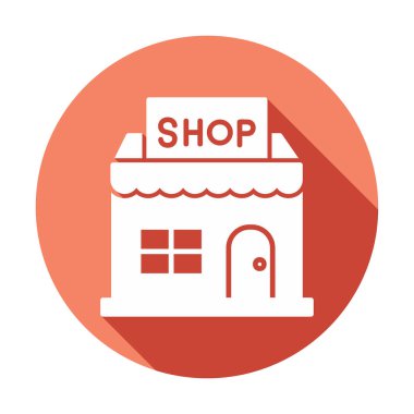 dükkan inşa simgesi, vektör illüstrasyonu basit tasarım