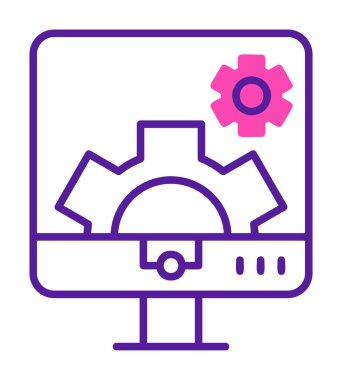 Bilgisayar ayarları simgesi, vektör çizim