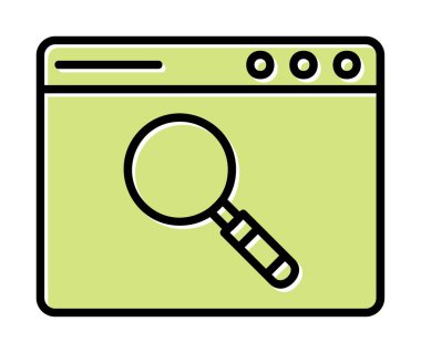 tarayıcı web simgesi, vektör illüstrasyonu 