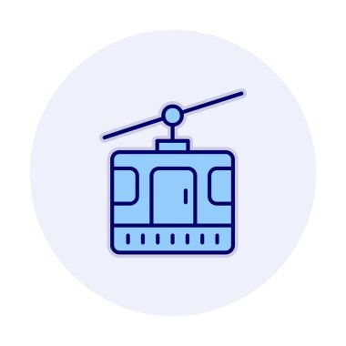 Modern Cable Car Cabin simgesinin vektör çizimi                   