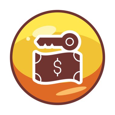 Dolar para birimi ve anahtar simgesi, Fidye yazılımı konsepti, vektör illüstrasyonu  