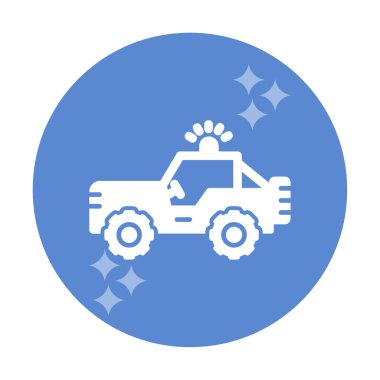 Askeri Jeep Simgesi, Vektör İllüstrasyonu