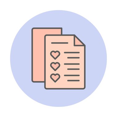 Dilek listesi. Web simgesi basit illüstrasyon 