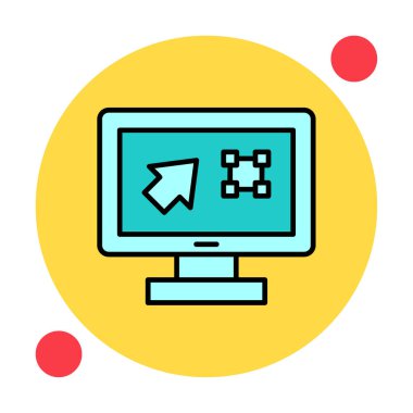 Ekran simgesinde basit Grafik Tasarım uygulaması, vektör illüstrasyonu