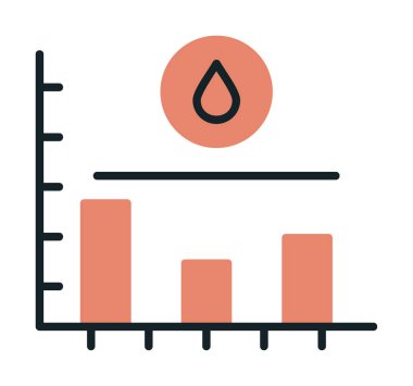 Şeker seviyesi grafik simgesi, vektör illüstrasyonu  