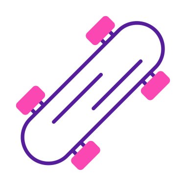 Basit kaykay simgesi, vektör illüstrasyonu