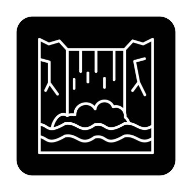 Basit Waterfal simgesi, vektör illüstrasyonu