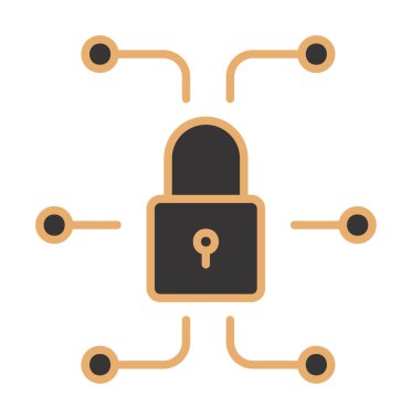 Ağ güvenlik simgesi, vektör çizim 