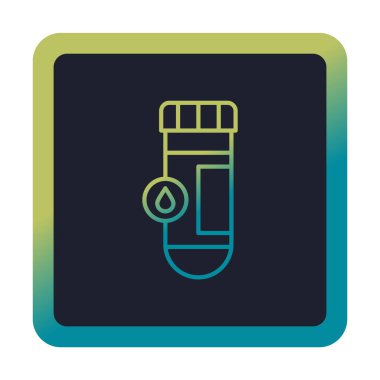 Kan testi tüpü ana hat vektör simgesi. Laboratuvar test sembolü, logo illüstrasyonu.