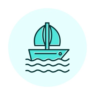 Basit düz yelkenli ikonu vektör çizimi tasarımı