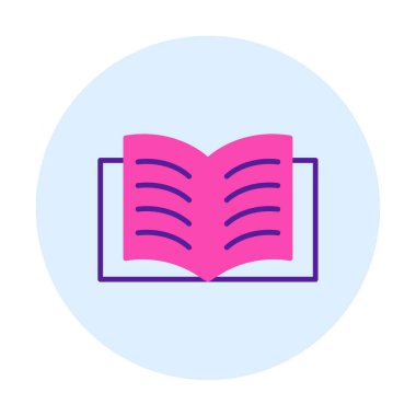 Basit düz ağ Açık Kitap ikonu vektör tasarımı