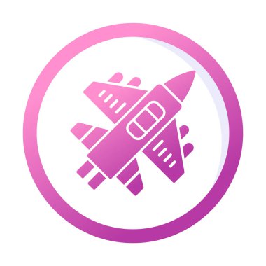 Askeri Uçak ikonu vektör illüstrasyonu